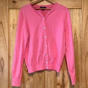Lands’ End Pink Cardigan Sweater size M